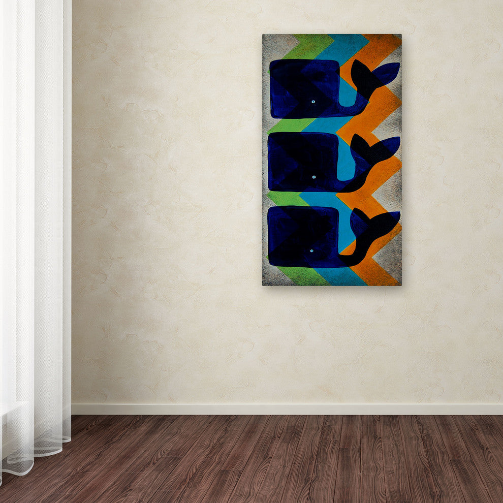 ''Whale Chevron'' Canvas Art by Nicole Dietz