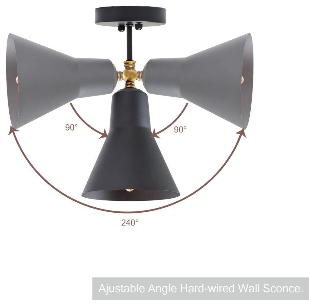 LNC Black Industrial Adjustable Wall Sconce