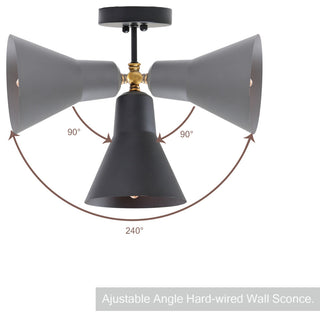 LNC Black Industrial Adjustable Wall Sconce