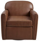 Archer Faux Leather Swivel Lounging Armchair, Brown