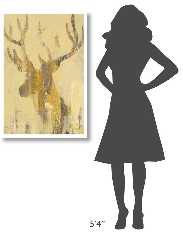 "Golden Antlers II" Digital Paper Print by Albena Hristova, 26"x38"