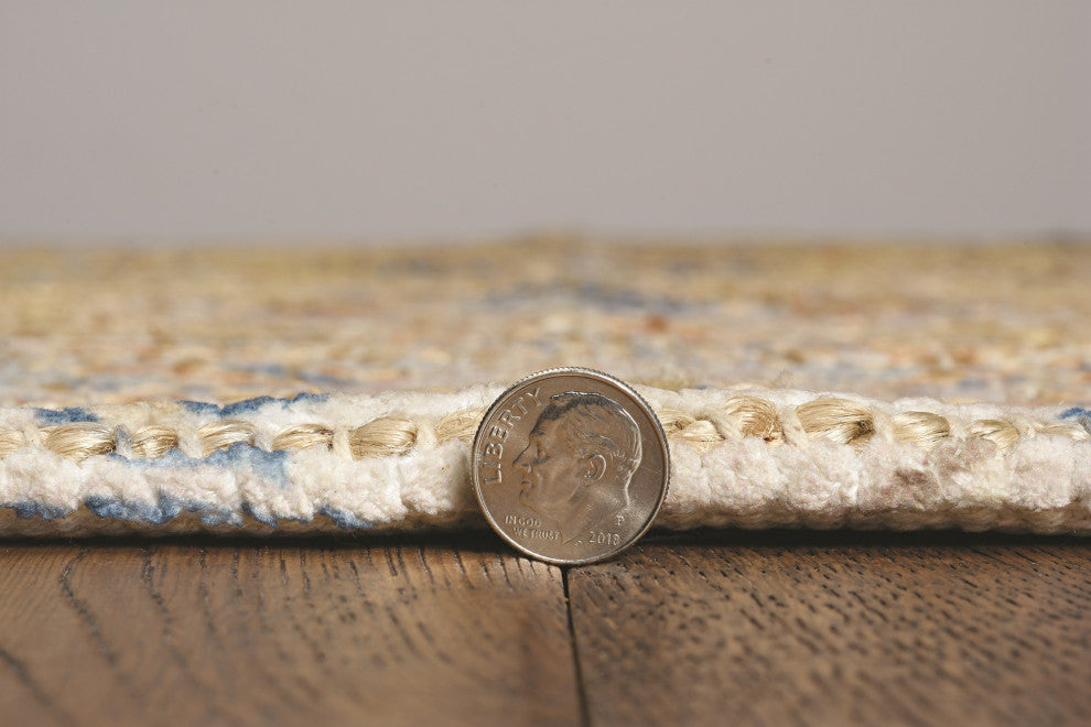 Morris Gold/Light Blue Karissa Distressed Moroccan Accent Rug, 5' X 7'
