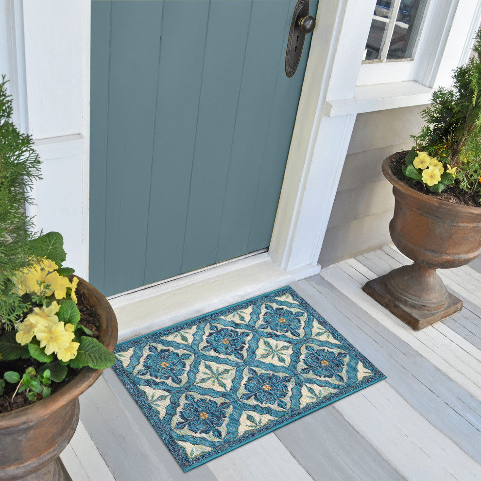 Esencia Madrid Indoor/Outdoor Mat Ocean 2'5"x3'11"