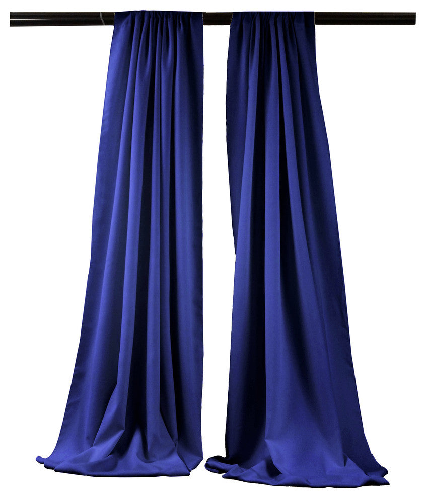LA Linen Polyester Poplin Backdrop Drape 96"x58", 2 Pack, Royal Blue