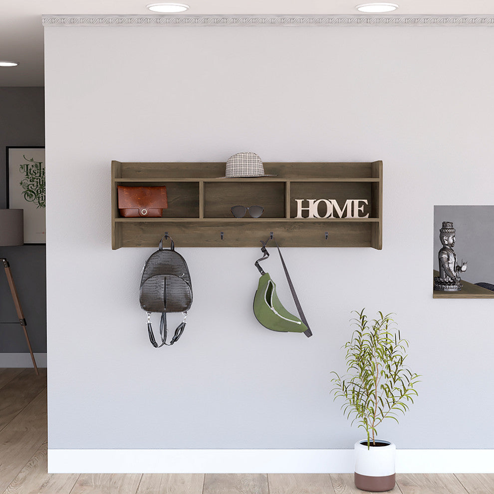 Holbrook Modern Wall Mounted Coat Rack by RST Brands, Light Acorn
