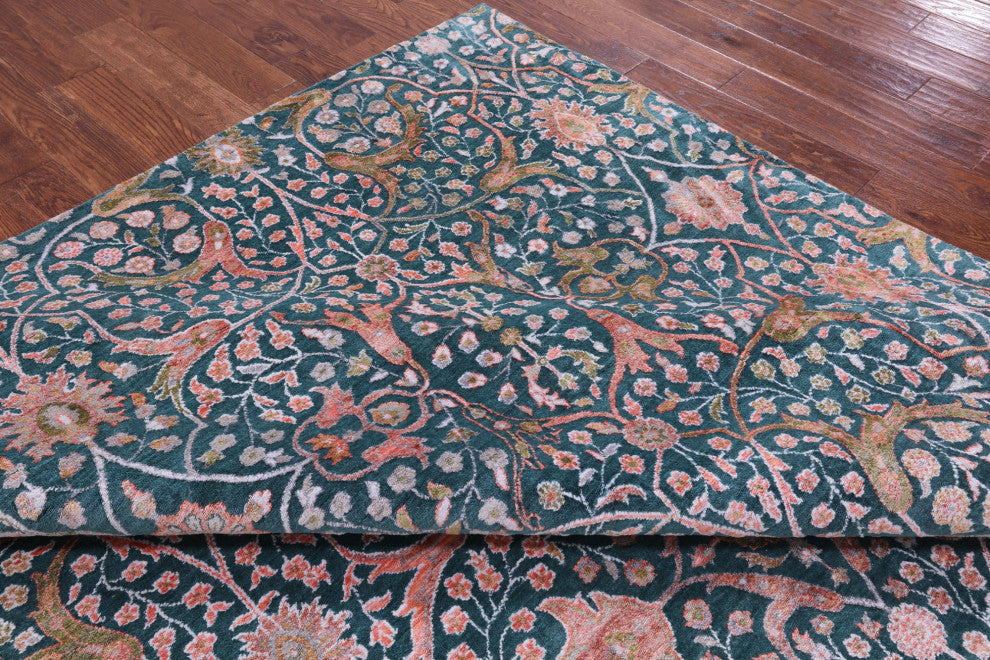9' 0" X 12' 2" Modern Hand Knotted Wool & Silk Rug - Q15531