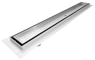 SereneDrains Offset Side Linear Shower Drain Brushed Stainless Steel Tile Insert, 30inch