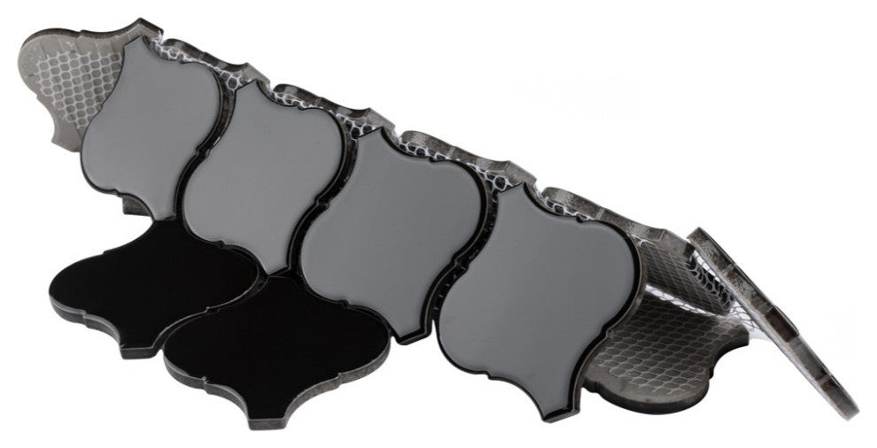 Metro Lantern Glossy Black Porcelain Floor and Wall Tile