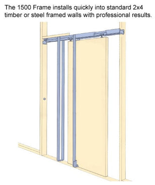 French Double Pocket Doors 36x84 | Planum 0410 Matte Black | Kit Trims Rail