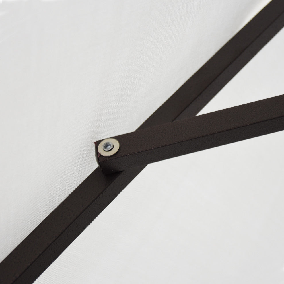 9' Bronze Auto-tilt Crank Lift Aluminum Umbrella, Olefin, Woven Granite