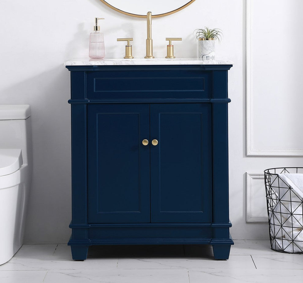 Weston Single Bathroom Vanity Set, Blue, 30