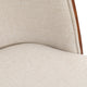 LeisureMod Tule Dining Chair with White Frame Set of 2, Walnut/Beige