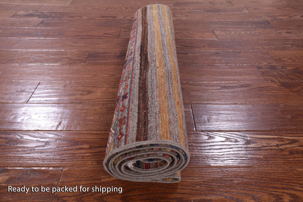 2' 9" X 9' 9" Runner Handmade Super Kazak Rug Q10051