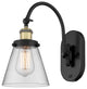 Cone Sconce, Black Antique Brass, Clear, Clear