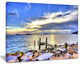 "Makeshift Wooden Pier into the Sea" Large Wall Artwork