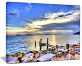 "Makeshift Wooden Pier into the Sea" Large Wall Artwork