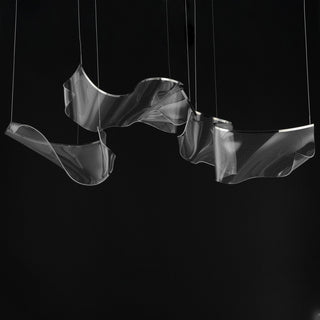 ET2 E24883-133 Rinkle 58"W LED Abstract Linear Pendant - Brushed Gunmetal