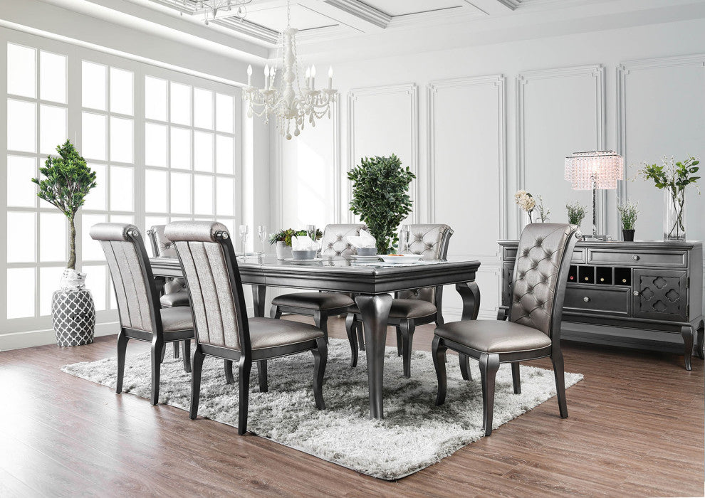 Expandable Dining Table, Gray Finish