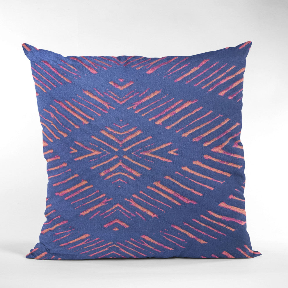 Plutus Blue Hypno Abstract Luxury Throw Pillow, 20"x30"