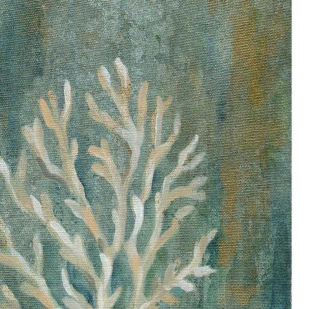 28" Blue Sea Coral Giclee Wrap Canvas Wall Art