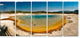 "Yellowstone Heat Pool Panorama" Landscape Print Wall Artwork, 5 Panels, 60"x28"