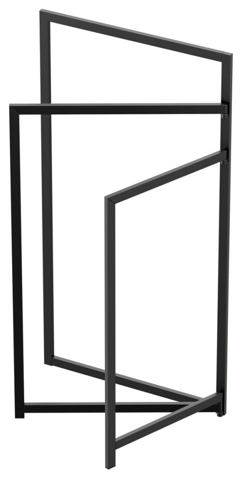Floor Towel Holder 2 Fold, Matte Black