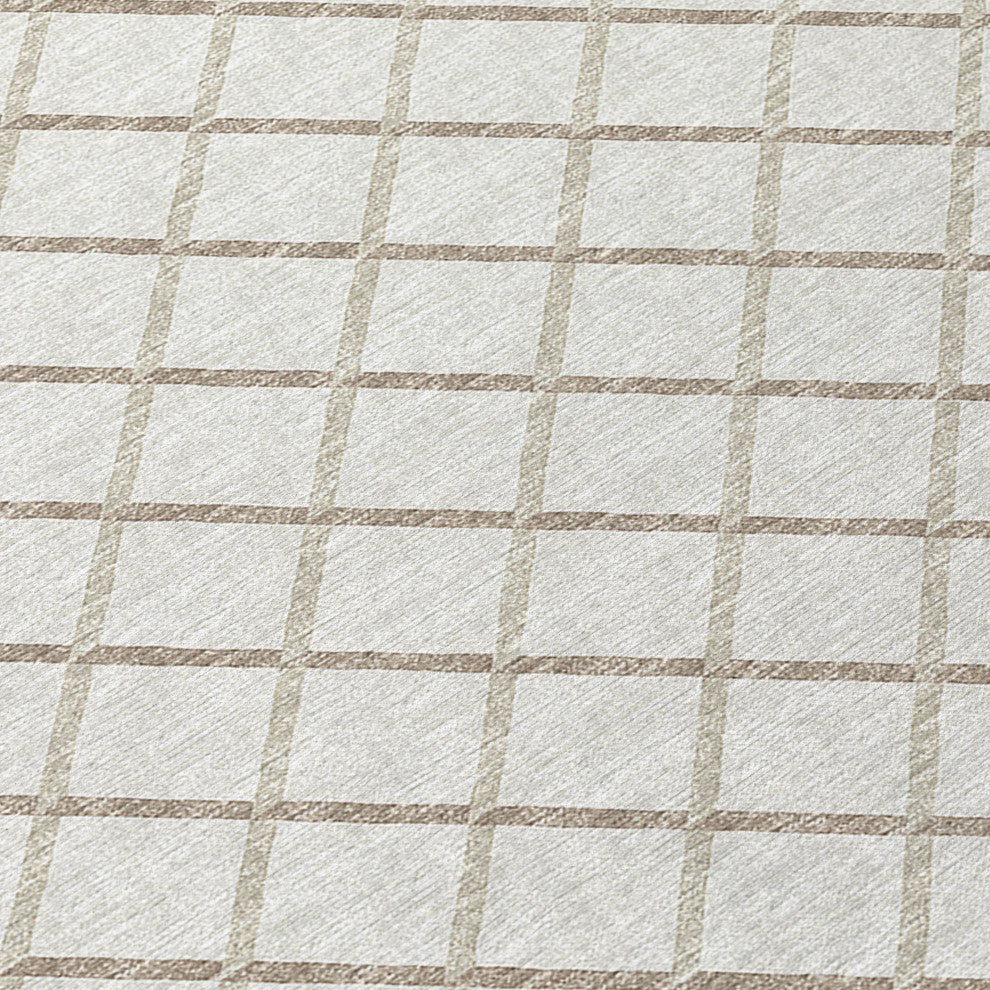Indoor/Outdoor York YO1 Ivory Machine Washable 6' x 6' Rug