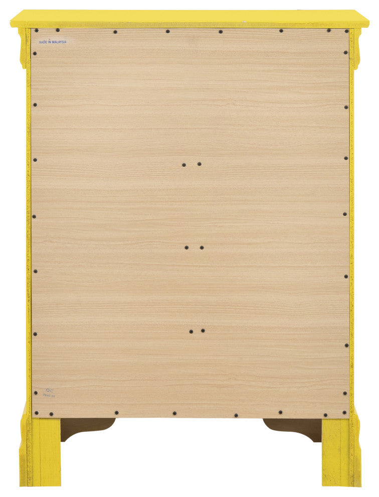 Louis Phillipe Yellow 4 Drawer Chest of Drawers, 41, L. X 16, W. X 41, H.