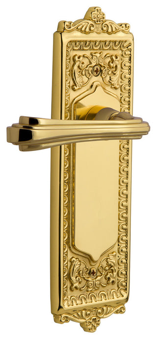 Egg & Dart Plate With Fleur Lever, Unlacquered Brass, Passage, Non-Handed