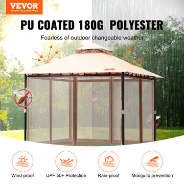 VEVOR Patio Gazebo Backyard Gazebo Tent 10x10'' for 6-8 Person With Mesh Netting