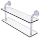 Remi 22" Two Tiered Glass Shelf, Satin Chrome