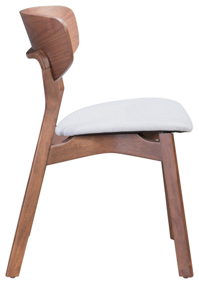 Russell Dining Chair, Set of 2 Walnut and Gray
