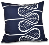 Fern 2, Floral Print Pillow, Navy Blue, 20"x20"