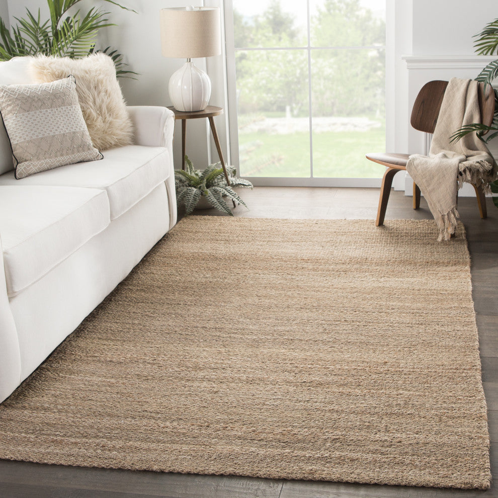 Jaipur Living Hilo Natural Solid Tan Area Rug, 10'x14'