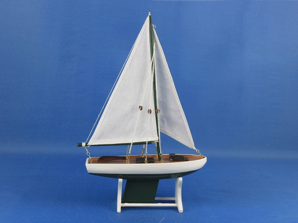 It Floats, Floating Sailboat Model Decorative, Green, 12"