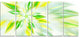 Light Green Fractal Spiral Flower, Abstract Canvas Art Print, 60"x28", 5 Panels