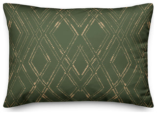 Green and Gold Diamond 20x14 Spun Poly Pillow
