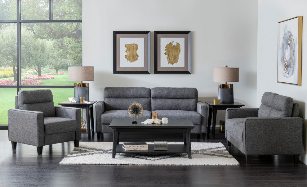 Asher Channeled Loveseat, Gray