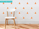 Triangle Fabric Wall Decals, Set of 32, Orange