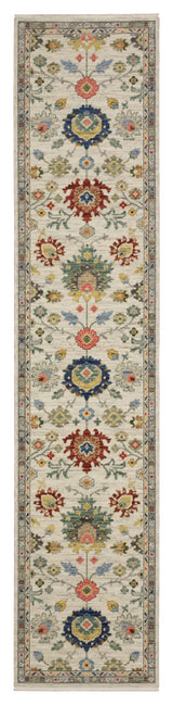 Leoness Vintage Traditional Ivory/ Multi Area Rug, 2'6" x 12'