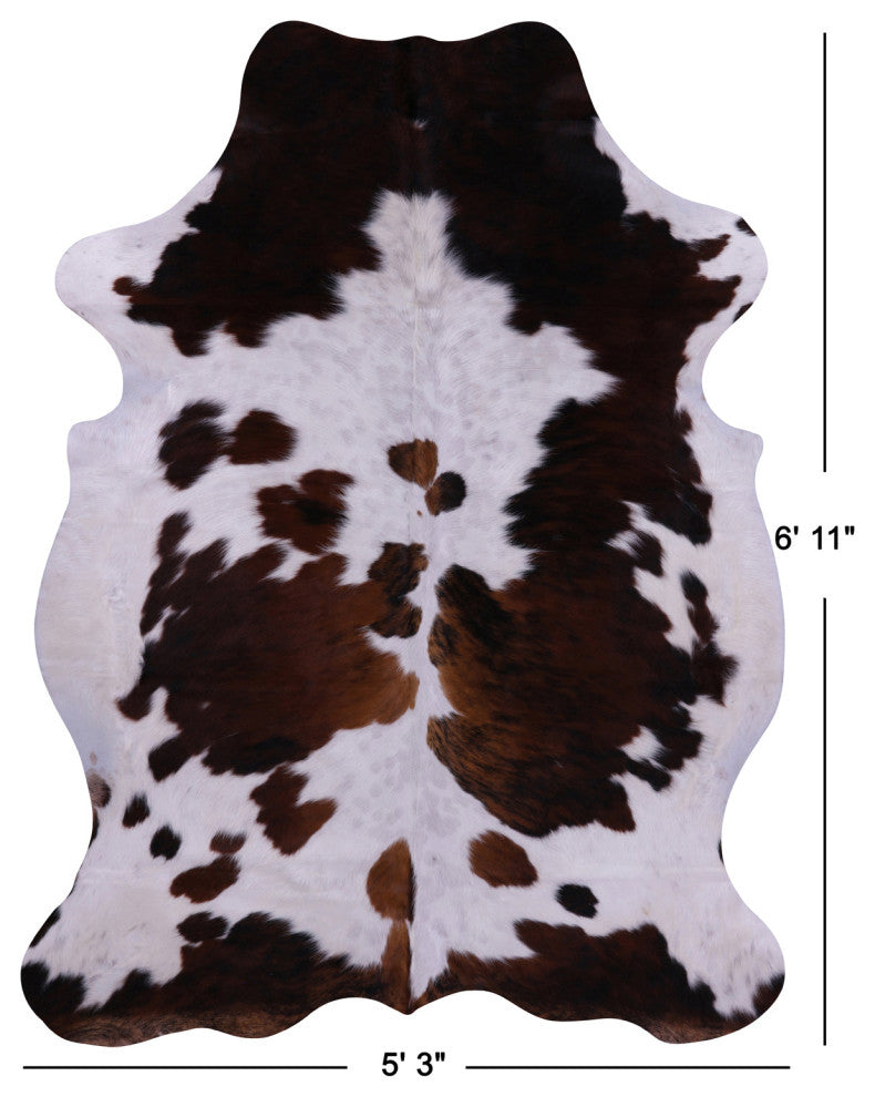 6' 11" X 5' 3" Organic Natural Hair-On Cowhide Area Rug C1443