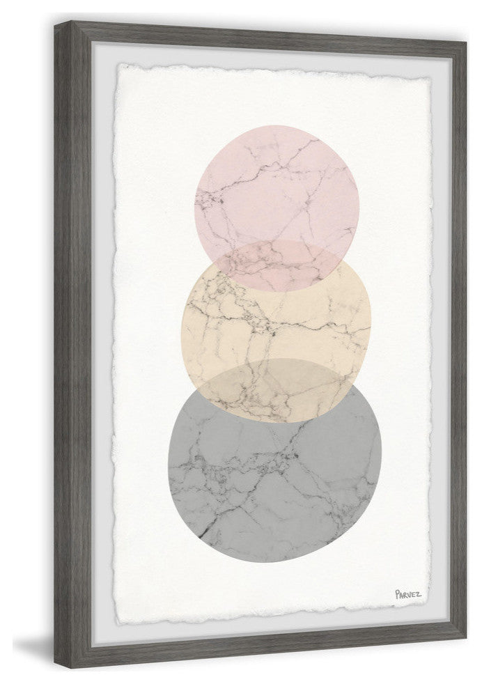 "Marbled Circles" Framed Painting Print, 16"x24"