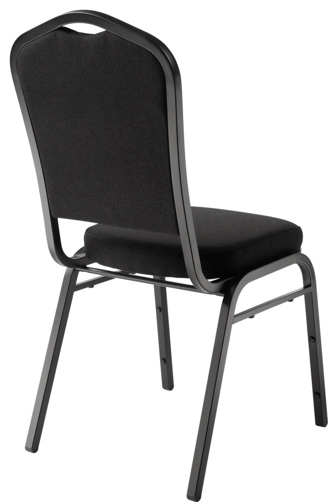 NPS 9300 Deluxe Fabric Stack Chair, Ebony Black Seat/Black Frame