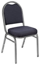 NPS 9200 Fabric Stack Chair, Diamond Navy Seat/ Silvervein Frame