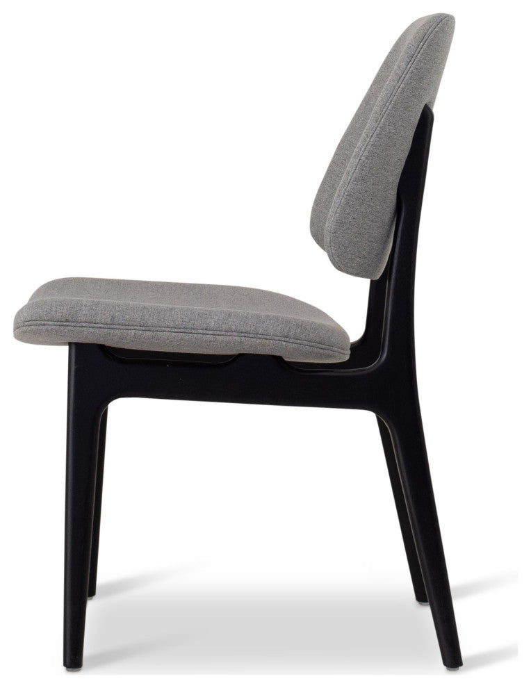 Modern Brazilian, Ariel, Side Chair, Ebano/Essence Gray