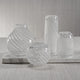 Chantilly White Swirl Glass Bud Vase, Short Narrow