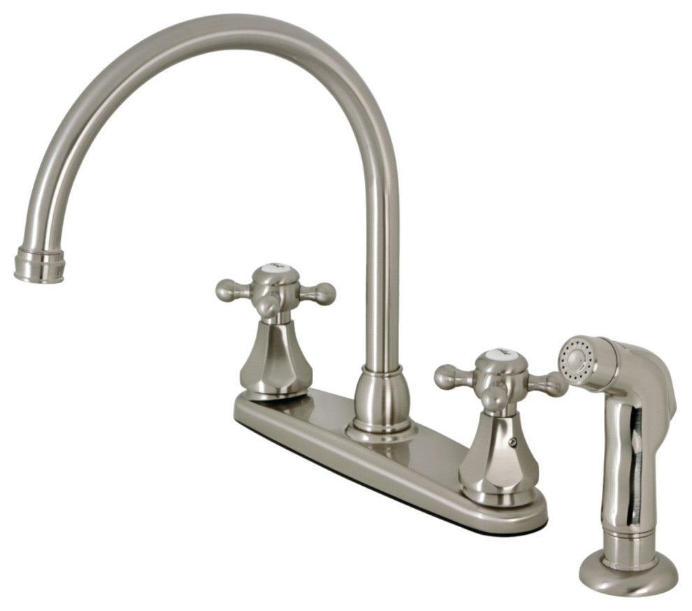 KB4728BXSP Two-Handle Centerset Kitchen Faucet With Side Sprayer, Brushed Nickel