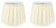 Royal Designs Empire English Pleat Lamp Shade, Eggshell, 11x18x12, Set of 2