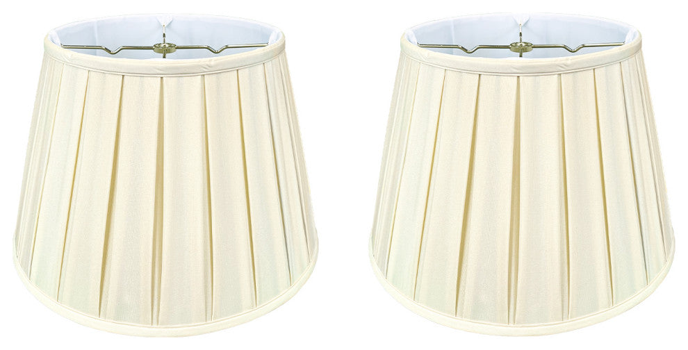 Royal Designs Empire English Pleat Lamp Shade, Eggshell, 11x18x12, Set of 2