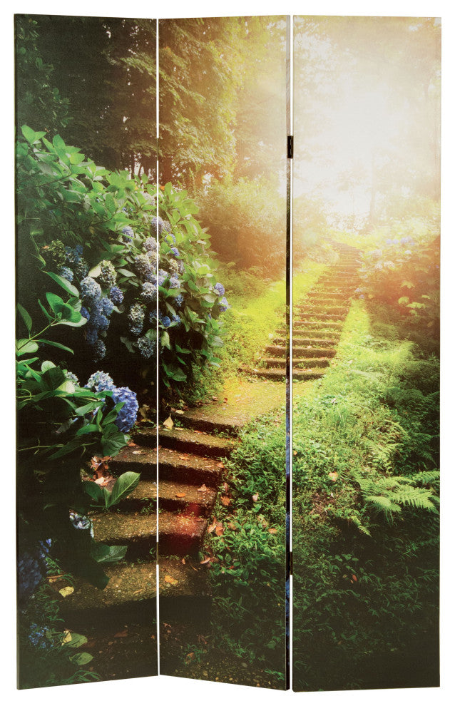 6' Tall Double Sided Stairway to Heaven Canvas Room Divider